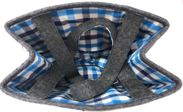 Witzgall Filztasche dunkelgrau Blaumix 38cm x 20cm  mit Stoffzug Einkaufstasche Filztasche