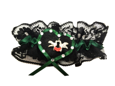 Loverli Fußschmuckband schwarz grün mit 2 Tauben Handarbeit - Kopie