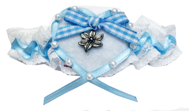 Loverli Fußschmuckband weiß hellblau mit Enzian Handarbeit - Kopie