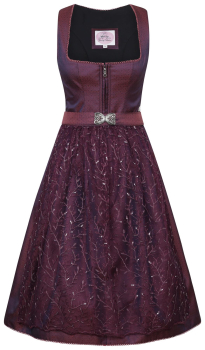 MarJo Dirndl Dietach 65cm Rocklänge mit Spitzenschürze und Gürtel mit Metallschließe