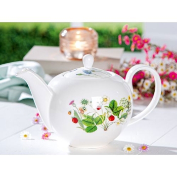 Gilde Teekanne Wild Flowers Schmetterlingmotiv Porzellan Blumenmuster 1100 ml