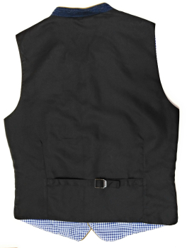Preview: Maddox Herrenweste Elbe schwarz Trachtenweste Gillet mit Stehkragen