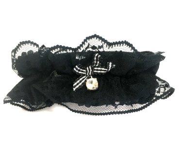 Loverli Knöchelbändchen Armband schwarz mit Strass mit eingenähten Täschchen Handarbeit - Kopie