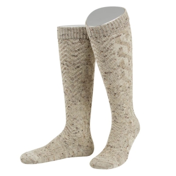 Lusana Herren Kniebundstrumpf Eddy mittelbeige meliert