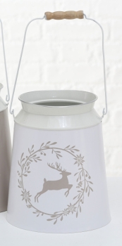 Boltze Milchkanne Vase Leopold Zink weiß Höhe 24cm