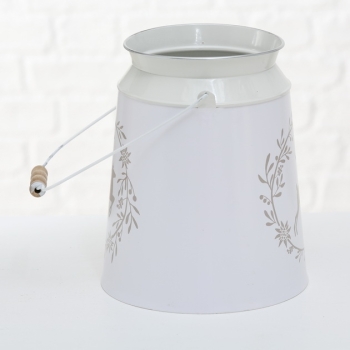 Preview: Boltze Milchkanne Vase Leopold Zink weiß Höhe 24cm