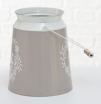 Boltze Milchkanne Vase Leopold Zink beige Höhe 24cm