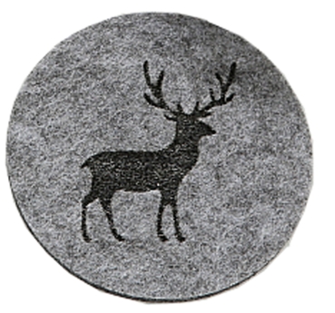 Untersetzer Tjark grau D 10cm 6 teilig Hirsch