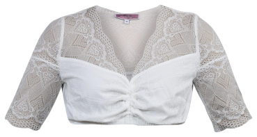 Marjo Dirndlbluse Burgheim Halbarm off white
