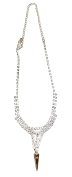 Trachtenkette Strasssteincollier mit 1 Hornspitze - Kopie