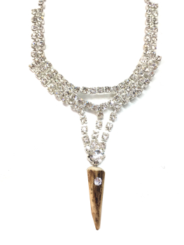 Preview: Trachtenkette Strasssteincollier mit 1 Hornspitze - Kopie