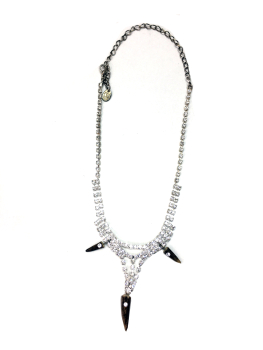 Trachtenkette Strasssteincollier mit 3 Hornspitzen - Kopie