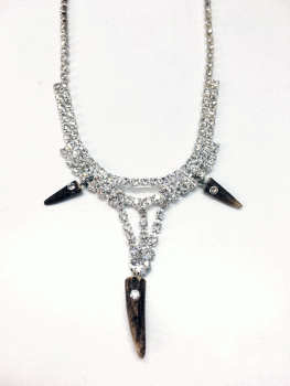 Preview: Trachtenkette Strasssteincollier mit 3 Hornspitzen - Kopie