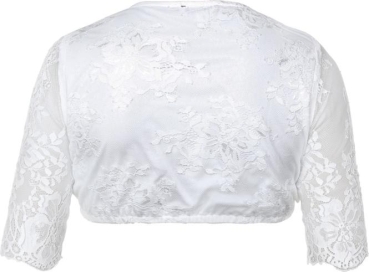 Marjo Dirndlbluse Linja-Vida halbarm weiß Trachtenbluse mit Spitze