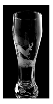 Kisslinger Weizenbierglas 0,3L Gravur Gams Bierglas Weizenbier mundgeblasen Hochwertig Handgefertigt Weißbierglas