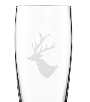 Eisch Weizenbierglas Bierglas Chalet Hirsch 0,5 l Gravur