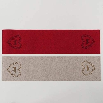 Boltze Tischläufer Filz Berta rot 118cm x 30cm Tischdecke Landhaus