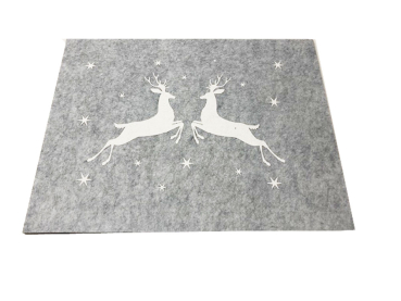 Preview: Boltze Tischset Helli Filz 2er Set springende Hirsche 35cmx45cm