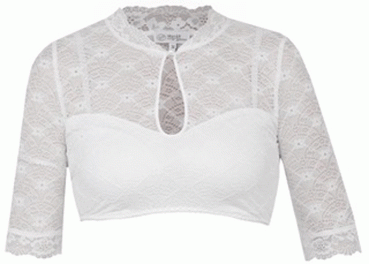 Marjo Dirndlbluse Hallerndorf Halbarm off white