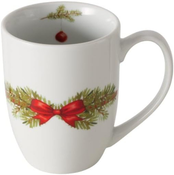 Preview: Boltze Home Geschirrset Noelle Tasse Schale 3 teilig Weihnachten Tannenzweig Weihnachtsgeschirr