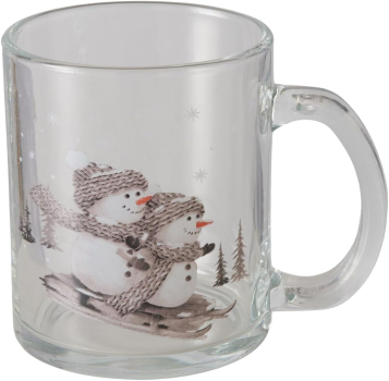 Boltze Home Collection Becher Frosty 4er Set mit Schneemannmotive Glühweinbecher Trinkbecher