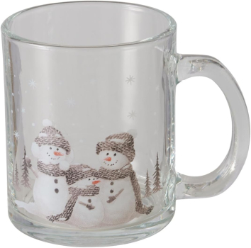Boltze Home Collection Becher Frosty 4er Set mit Schneemannmotive Glühweinbecher Trinkbecher