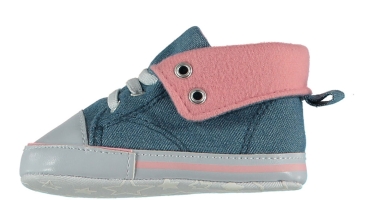 Baby Krabbelschuhe Lauflernschuhe Weiche Sohle Babyschuhe jeansblau Mädchen Sneaker ABS Sohle