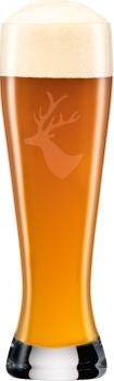 Eisch Weizenbierglas Bierglas Chalet Hirsch 0,5 l Gravur