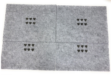 Boltze Tischsets  Platzsets Filz Herzchen 4er Set Essunterlage beige hellgrau oder dunkelgrau 40cm x 30 cm