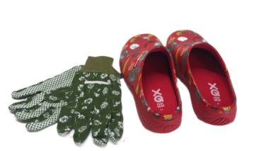 Preview: Angro Gartenclogs Multi Res Gemüse mit Gartenhandschue Set 2 teilig Gartenschuhe mit Gartenhandschuhe