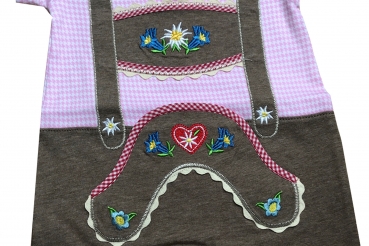 P.Eisenherz Kurzoverall Alpenland mit Pololkragen rosa