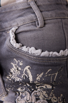 Krüger Madl sexy grauer kurzer Short mit Spitze