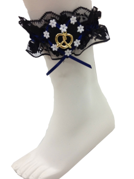 Preview: Loverli Fußschmuckband schwarz mit Brezel Handarbeit - Kopie