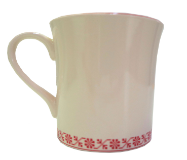 Preview: Kaffeetasse Kaffeebecher beige mit rotem  Herz 0,35 L - Kopie