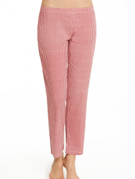 Taubert Romantischer Pyjama mit Vichy Karo Hose Weiss Rot