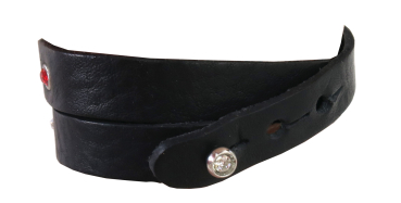 Preview: Trachtenarmband  Leder schwarz mit Rosen und Strass - Kopie