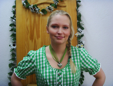 Trendstarke klassische karierte Trachtenbluse grün/weiss Emma