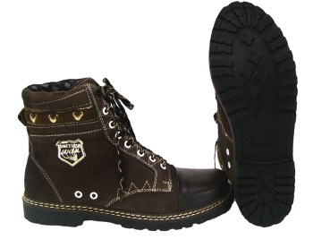 Preview: Krüger Rustikaler Trachtenstiefel Boots für Herren braun natur - Kopie