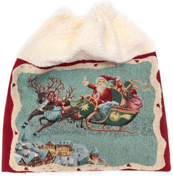 Geschenkverpackung Weihnachtsbeutel Renntier Rudi Brokat Webstoff