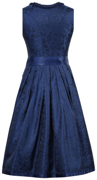 Marjo Dirndl Antdorf dunkelblau Rocklänge  65 cm mit Spitzenschürze