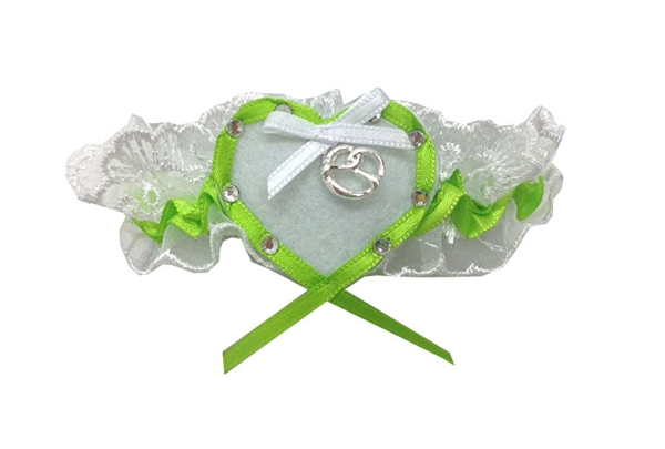 Loverli Fußschmuckband weiss grün mit Brezel Handarbeit - Kopie