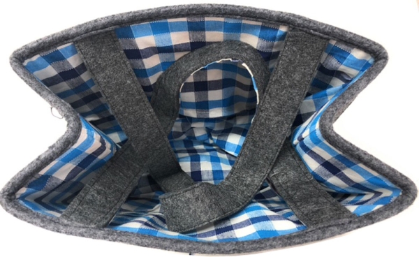 Witzgall Filztasche dunkelgrau Blaumix 38cm x 20cm  mit Stoffzug Einkaufstasche Filztasche