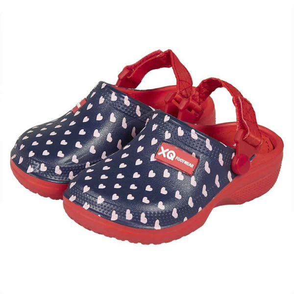 Kinder Gartenclogs Mädchen Herzchen Blau Rot Hausschuhe Badeschuhe