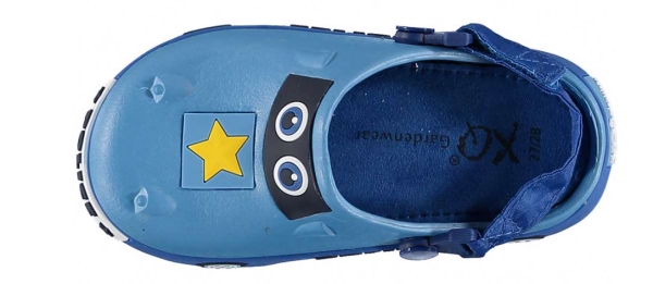 Kinder Clogs Pantoletten Polizei Bequeme Sandale Jungen Gartenclogs rutschfest Strand Hausschuhe blau