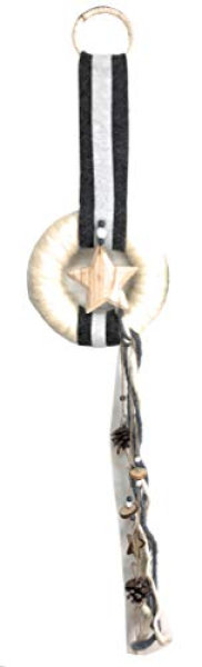 Boltze Dekohänger aus Filz in grau und Natur 2er Set Ø 22 cm 110 cm Länge