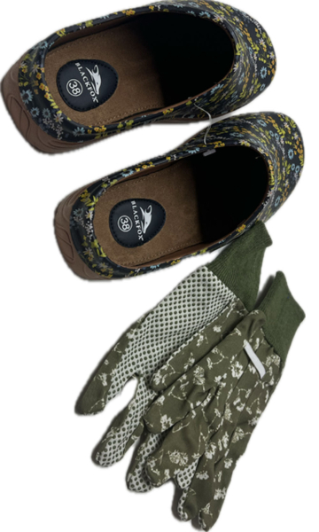 Blackfox Gartenclog Adelia blau mit passenden Handschuhen 2 teiliges Gartenset Gartenschuhe