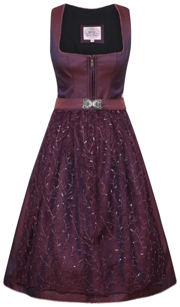 MarJo Dirndl Dietach 65cm Rocklänge mit Spitzenschürze und Gürtel mit Metallschließe