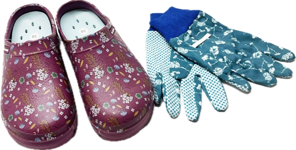 Blackfox Gartenclog Lily Himbeer mit passenden Handschuhen 2 teiliges Set Gartenclogs