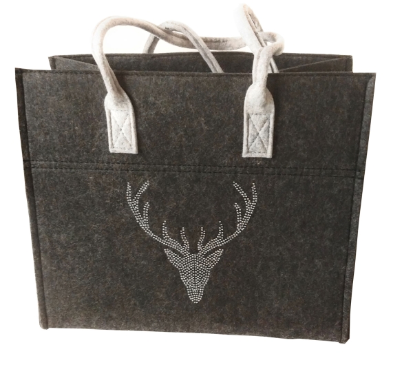Filztasche Viviana dunkelgrau 30x27x18 cm mit Henkel