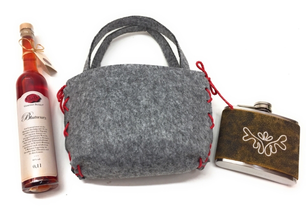 Gourmet Berner Geschenkset mit Blutwurz 0,1 l und Flachmann